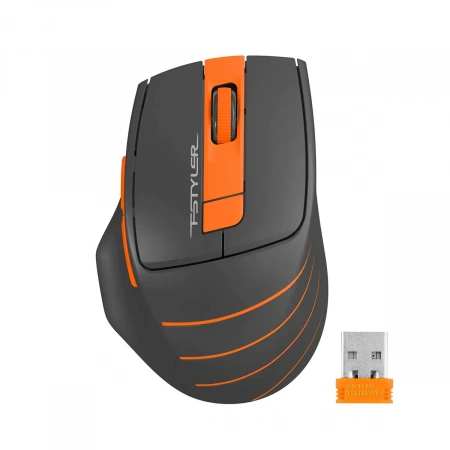 Мышь A4TECH Fstyler FG30S, беспроводная, USB, серый и оранжевый