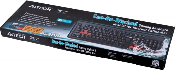 (G300 USB (BLACK)) Клавиатура A4Tech X7-G300 черный USB for gamer