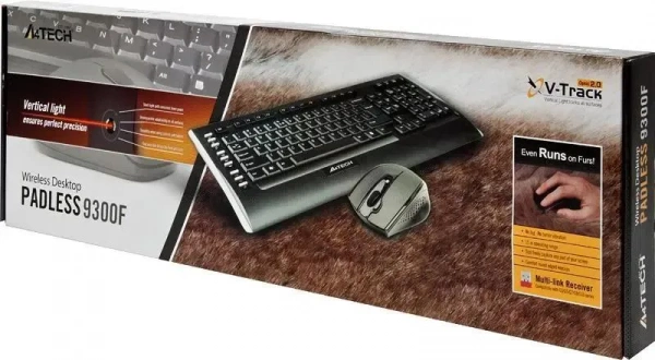(9300F) Клавиатура + мышь A4Tech 9300F клав:черный мышь:черный USB беспроводная Multimedia