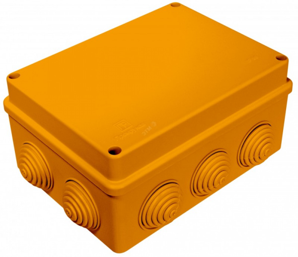 (43009HF) JBS150 Коробка огн. E110, о/п 150х110х70мм, без галогена,10 вых., IP55, 3P, (0,15-2,5мм2), цвет оранж Экопласт
