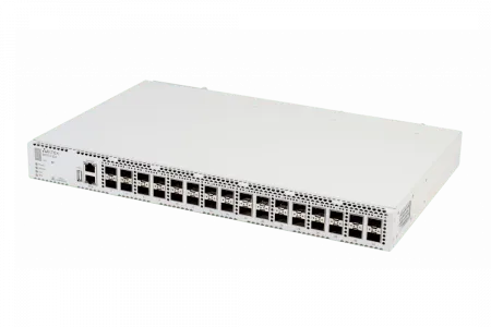 (MES5332A) Ethernet-коммутатор MES5332A, 1x10/100/1000BASE-T (ООВ), 32x10GBASE-R (SFP+)/1000BASE-X (SFP), коммутатор L3, 2 слота для модулей питания