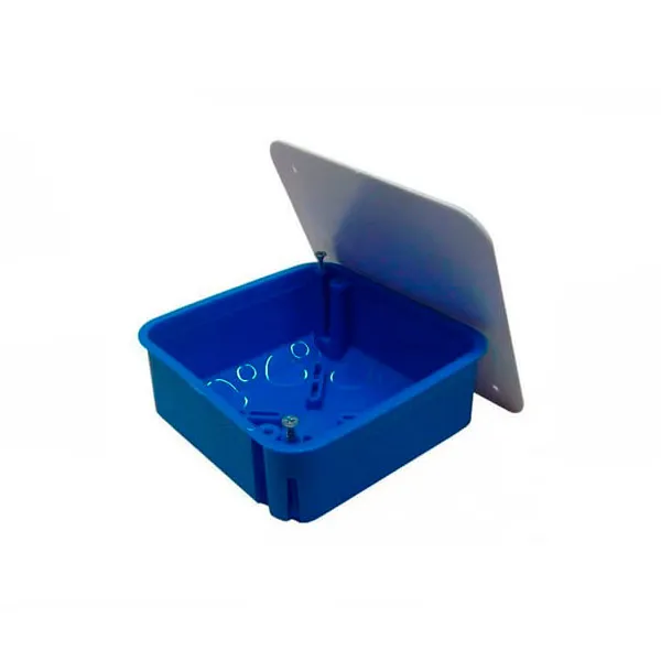 (44656) Коробка распределительная c/п. с крышкой, 100х100х50мм, IP30 цвет синий Экопласт