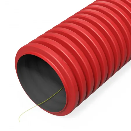 Труба гофрированная двустенная ПНД  гибкая тип 1250 (SN49) с/з красная d63 мм (100 м/уп) Промрукав  (PR15.00978)