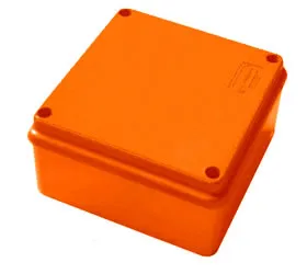 (42037HF) JBS100 Коробка огн. E110, о/п 100х100х55мм, с гладкими стенками, без галогена, IP56, 5P, (2,5-16мм2), цвет оранж Экопласт
