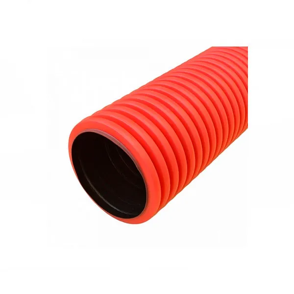 (80090-57) NR90 Двустенная труба ПНД жёсткая, тип 750, SN19, D90мм (1шт=5,7м) цвет красный Экопласт