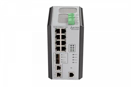 (MES3508P) Ethernet-коммутатор MES3508P, 8х10/100/1000Base-T (PoE/PoE+), 2хcombo 10/100/1000Base-T/1000Base-X, L3, 48 (45 ~ 57) VDC