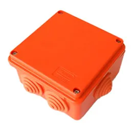 (42347HF) JBS100 Коробка огн. E110, о/п 100х100х55мм, с гладкими стенками, без галогена, IP56, 4P, (1,5-10 мм2), цвет оранж Экопласт