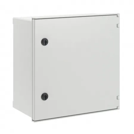 (CN50442) Цельный навесной шкаф из фибергласа без МП со сплошной дверью 400х400х200 (ВхШхГ) мм