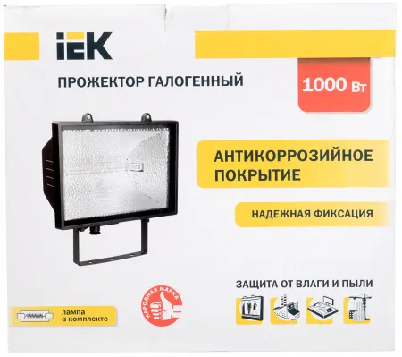 (LPI01-1-1000-K02) Прожектор ИО1000 галогенный  черный IP54  ИЭК