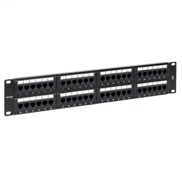 (TRP-PPNL-6UTP-2U48) Патч-панель TERACOM PRO 19'' Cat.6 2U неэкранированная UTP 48 портов RJ-45 Dual IDC