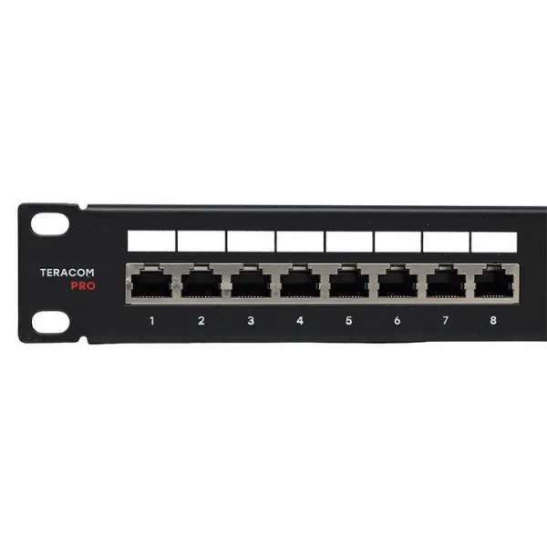 (TRP-PPNL-5ESTP-1U24) Патч-панель TERACOM PRO 19'' Cat.5E 1U полный экран STP 24 порта RJ-45 Dual IDC с органайзером