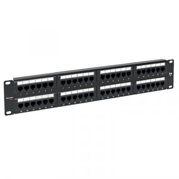 (TRP-PPNL-5EUTP-2U48) Патч-панель TERACOM PRO 19'' Cat.5E 2U неэкранированная UTP 48 портов RJ-45 Dual IDC