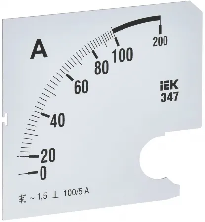 (IPA20D-SC-0100) Шкала сменная для амперметра Э47 100/5А класс точности 1,5 96х96мм IEK