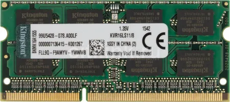 Модуль памяти KINGSTON VALUERAM KVR16LS11/8 DDR3L - 8ГБ