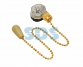(32-0106) Выключатель для настенного светильника c  деревянным наконечником,  gold  REXANT