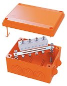 (FSB20516) Коробка пластиковая FS с гладкими стенками и клеммниками, IP56, 150х110х70 мм, 5р, 450V, 30A, 16 мм2