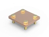 (NG3105CU) Соединитель полоса - полоса, 80х70 мм, медь (NG3105CU) Соединитель полоса - полоса, 80х70 мм, медь