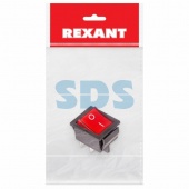 (36-2330-1) Выключатель клавишный 250V 16А (4с) ON-OFF красный  с подсветкой (RWB-502, SC-767, IRS-201-1)  REXANT Индивидуальная упаковка 1 шт