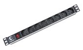 Cabeus PDU-8P Блок силовых розеток 19", шнур 2м с вилкой IEC 320 (2402c)