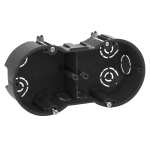 Коробка установочная ЭРА KUP-2-70-45 черная 2х местная 141х70х45мм для полых стен саморезы металлические лапки IP20 (Б0051421)