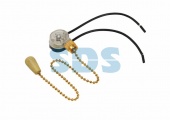 (32-0104) Выключатель для настенного светильника c проводом и деревянным наконечником,  gold  REXANT