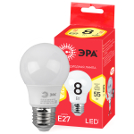 Лампочка светодиодная ЭРА RED LINE ECO LED A55-8W-827-E27 E27 / Е27 8Вт груша теплый белый свет (Б0032095)