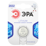 Батарейки ЭРА CR2032-1BL Lithium (40/320/46080) (C0038448)