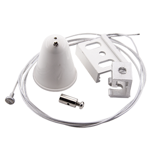 (V4-R4-00.0006.TRK-0002) Комплект подвеса с тросом 3м белый (1 трос и комплект креплений)