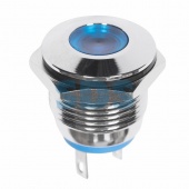(36-4811) Индикатор металл Ø16 12В подсв/синяя LED  REXANT