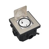 (70034) LUK/1AL Люк в пол на 1 поста (45х45мм), с суппортом и коробкой, цвет сталь IP44 (1шт) 1кор.=60шт. Экопласт