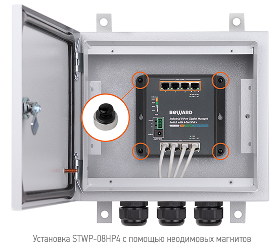 STWP-08HP4 Коммутатор управляемый, 8 портов 10/100/1000 Мбит/с