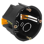Коробка установочная ЭРА KUP-68-45-black черная 68х45мм для полых стен саморезы пластиковые лапки IP20 (Б0037432)