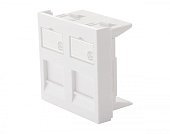 Eurolan 16H-45-03WT Адаптер 45 × 45 мм для 2 модулей Keystone, белый