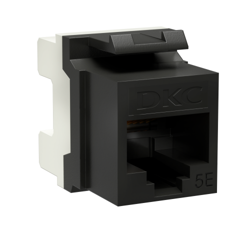 (RNK5EU180BK) Модуль Keystone RJ45 CAT5E неэкранированный, 180 градусов, черный (форм-фактор A10) (12 шт/уп)