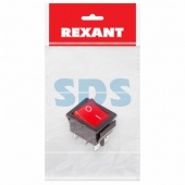 (36-2350-1) Выключатель клавишный 250V 15А (6с) ON-ON красный  с подсветкой (RWB-506, SC-767)  REXANT Индивидуальная упаковка 1 шт