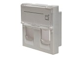 (10-0302-1) Лицевая панель 2 порта (45х45, Keystone, шторки, откидное маркировочное окно) (DIY)