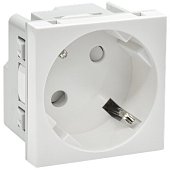 (PR-KK40D-RSZH-2-2-45-K01) PRIMER РКС-20-30-П-45 Розетка 45град с заземляющим контактом защитной шторкой и винтовым зажимом (2 модуля) белая IEK