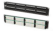 (246100)Hyperline PP3-19-48-8P8C-C5E-110D Патч-панель 19", 2U, 48 портов RJ-45, категория 5e, Dual IDC, ROHS, цвет черный