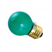 (401-114) Лампа накаливания e27 10 Вт зеленая колба