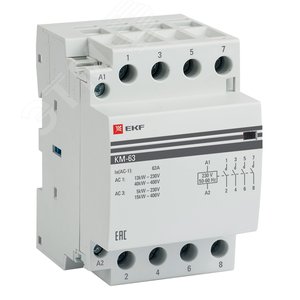 (km-3-63-40) Контактор модульный КМ 63А 4NО (3 мод.) EKF PROxima
