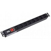 (PH12-8C133) ITK PDU 8 розеток C13, с LED выкл, 1U, вх. C14, без шнура