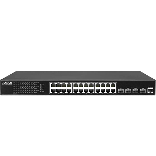 SW-24G4X-L3ST Управляемый стекируемый L3 коммутатор Gigabit Ethernet на 24xRJ45 + 4x10G SFP+ Uplink