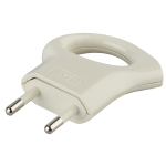 Вилка ЭРА V1 без заземления 10A с кольцом непрямой ввод белая (Б0019182)