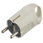 Вилка ЭРА V3 c заземлением 16A с кольцом непрямой ввод белая (Б0019186)