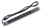 Cabeus PDU-8I-2IEC Блок силовых розеток 19", шнур 2м с вилкой IEC 320 (7291c)
