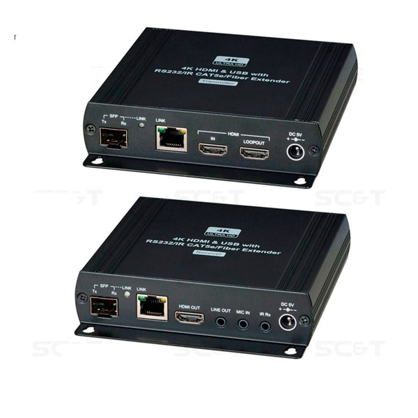 HKM01-4K6G HDMI KVM удлинитель сигнала HDMI 4K(60Гц), USB, аудио, RS232 и ИК управления по Ethernet