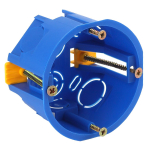 Коробка установочная ЭРА KUP-68-45-blue синяя 68х45мм для полых стен саморезы пластиковые лапки IP20 (Б0037430)