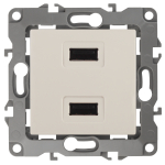12-4110-02 ЭРА Устройство зарядное USB, 230В/5В-2100мА, IP20, Эра12, слоновая кость (6/60/1920) (Б0027492)