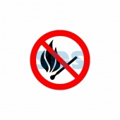 (56-0056-2) Табличка ПВХ информационный знак «Запрещается пользоваться открытым огнем и курить» d - 180 мм REXANT