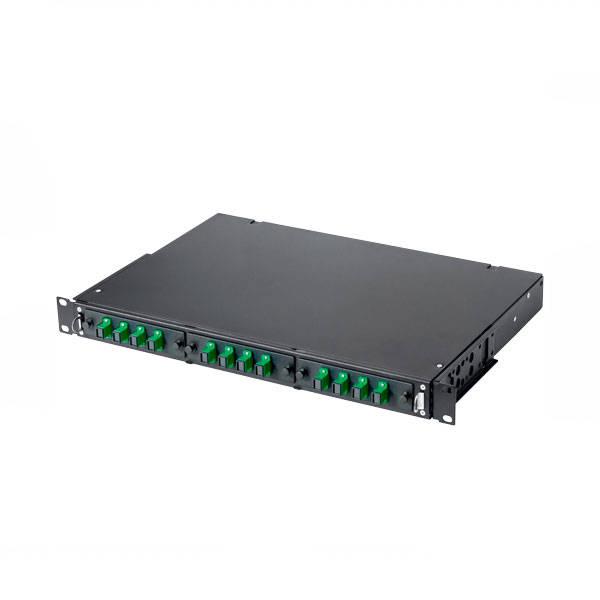 (ЛЮ-КТП-1Р12.91.SCA.19) Кросс КТП, выдвижной, полный комплект, SC/APC, SM 9/125 OS2, 12 портов, 1U, цвет черный